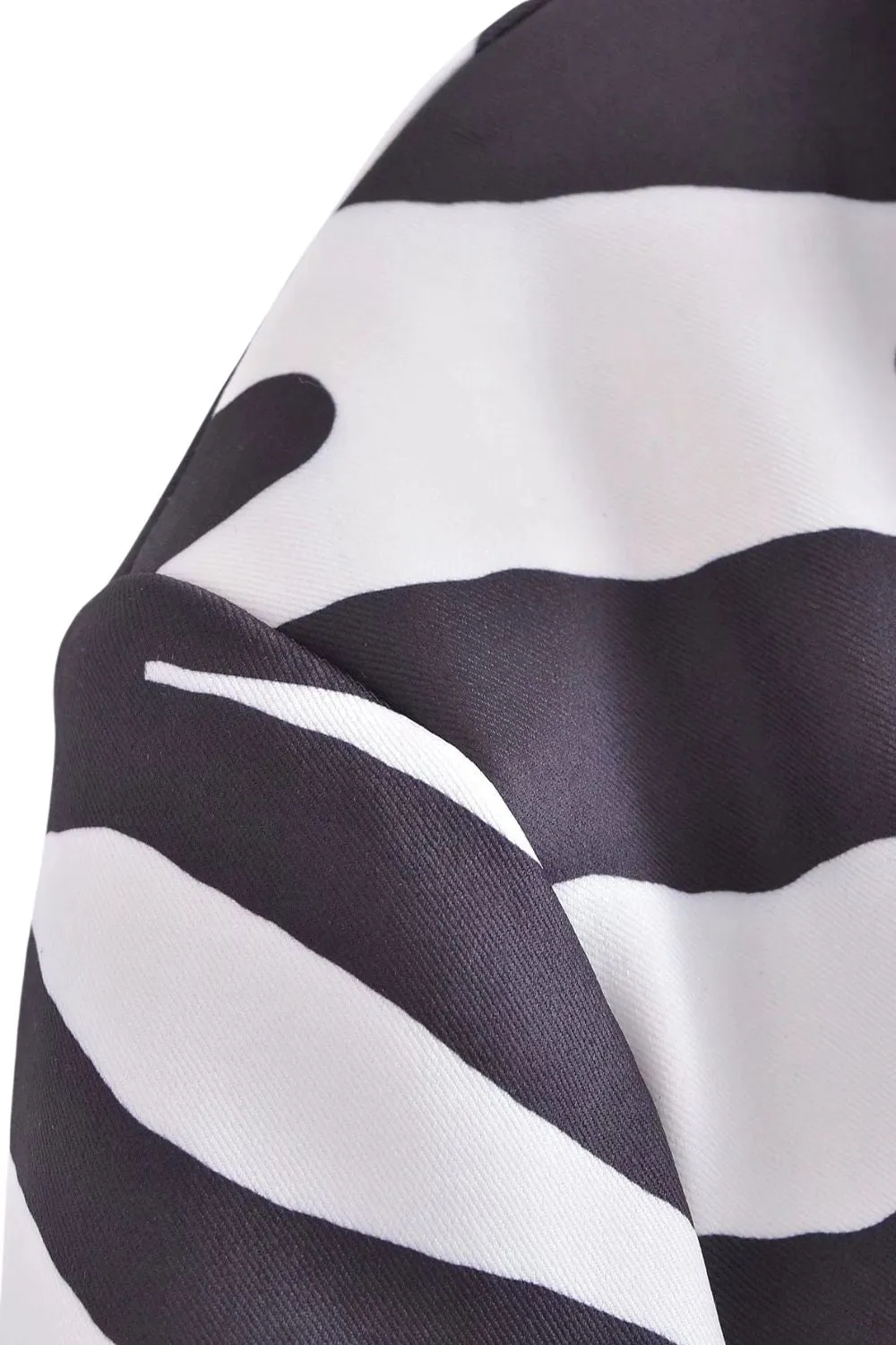 ' Chase' Chic Striped Single-Breasted Printed Blazer