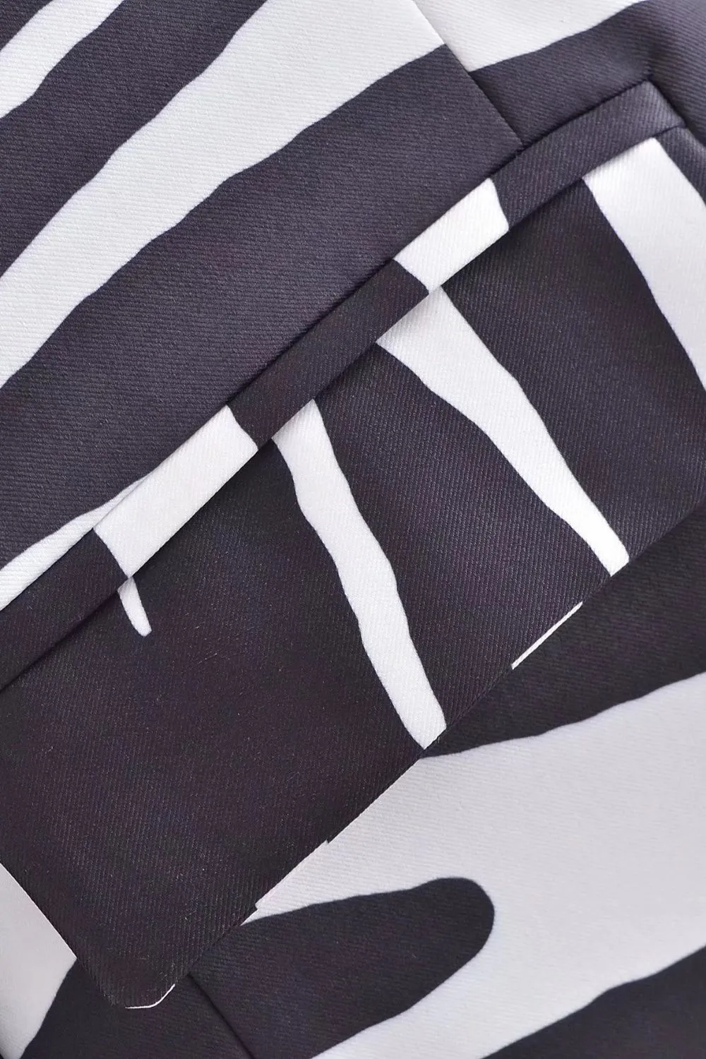 ' Chase' Chic Striped Single-Breasted Printed Blazer