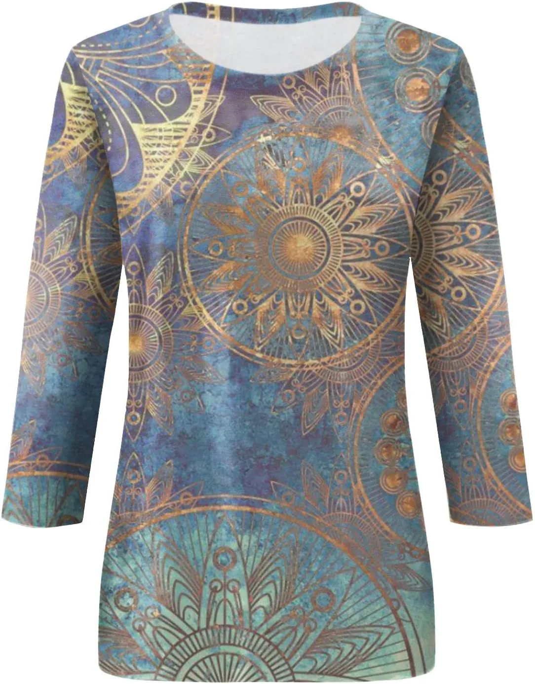3/4 Length Sleeves Womens Tops Blouses 2025 Spring Dressy Casual Going Out Tops Summer Three Quarter Sleeve Shirts