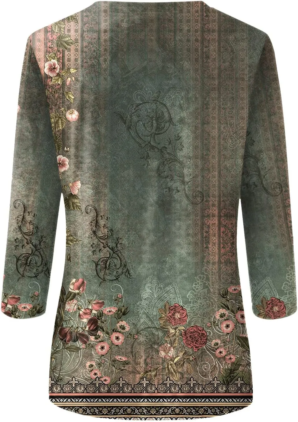 3/4 Length Sleeves Womens Tops Blouses 2025 Spring Dressy Casual Going Out Tops Summer Three Quarter Sleeve Shirts