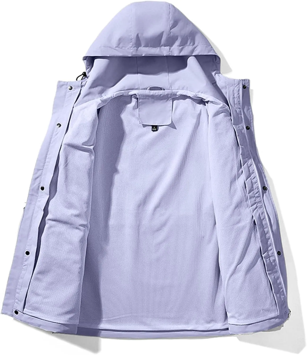 Akklian Hooded Rain Jacket Unisex Versatile Raincoat Softshell Camp Hiking Waterproof Windbreaker Jackets with Multi-pockets