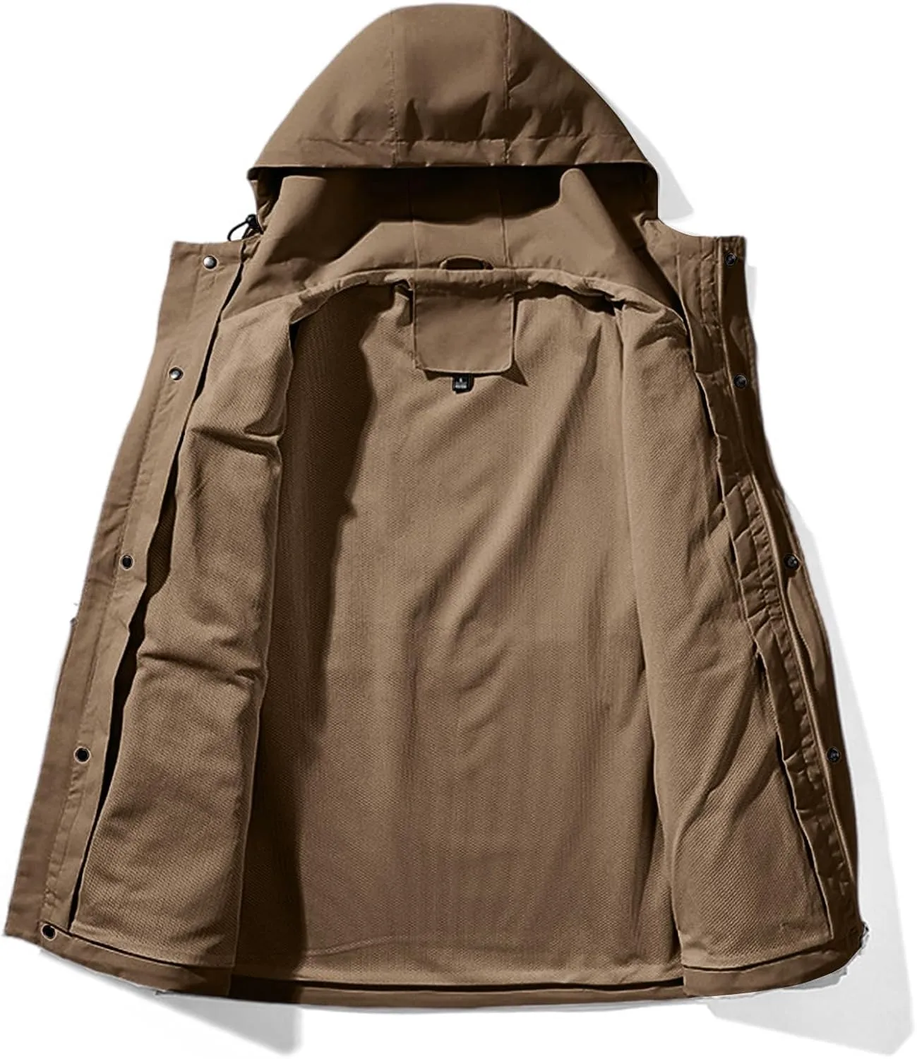Akklian Hooded Rain Jacket Unisex Versatile Raincoat Softshell Camp Hiking Waterproof Windbreaker Jackets with Multi-pockets