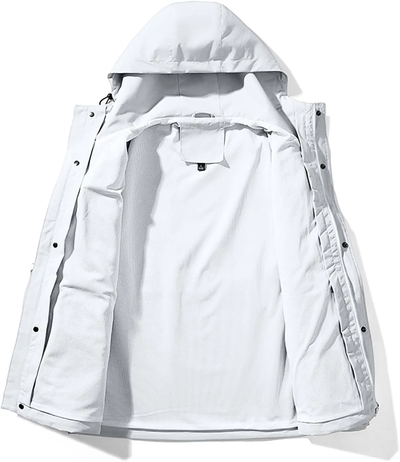 Akklian Hooded Rain Jacket Unisex Versatile Raincoat Softshell Camp Hiking Waterproof Windbreaker Jackets with Multi-pockets