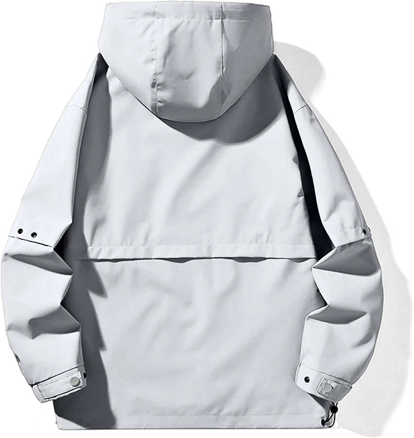 Akklian Hooded Rain Jacket Unisex Versatile Raincoat Softshell Camp Hiking Waterproof Windbreaker Jackets with Multi-pockets