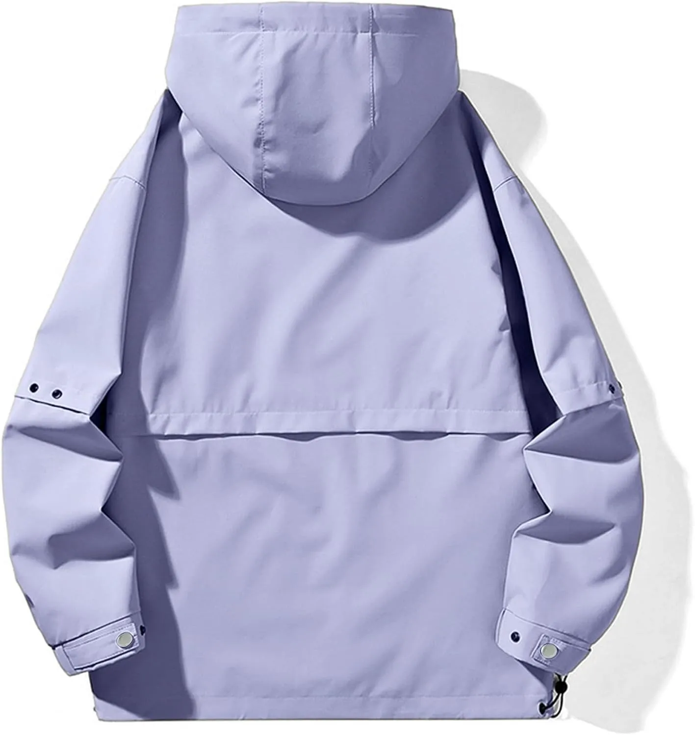 Akklian Hooded Rain Jacket Unisex Versatile Raincoat Softshell Camp Hiking Waterproof Windbreaker Jackets with Multi-pockets