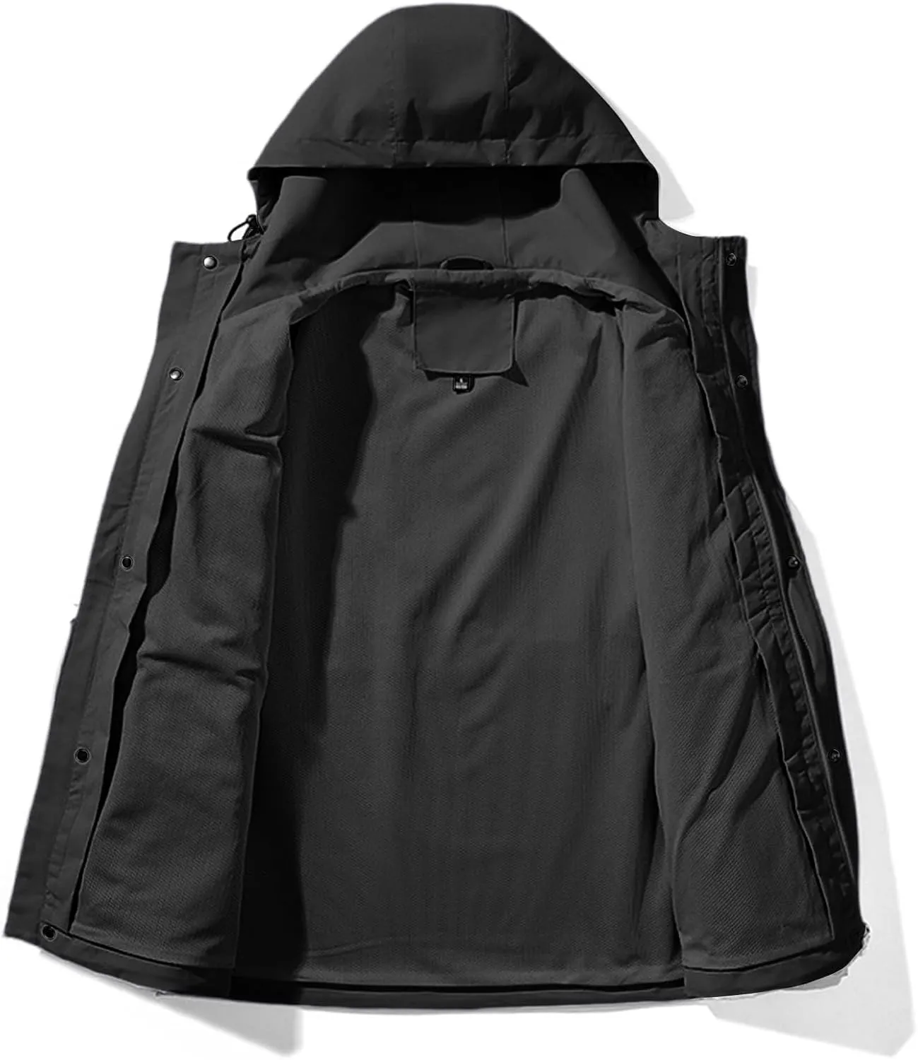 Akklian Hooded Rain Jacket Unisex Versatile Raincoat Softshell Camp Hiking Waterproof Windbreaker Jackets with Multi-pockets