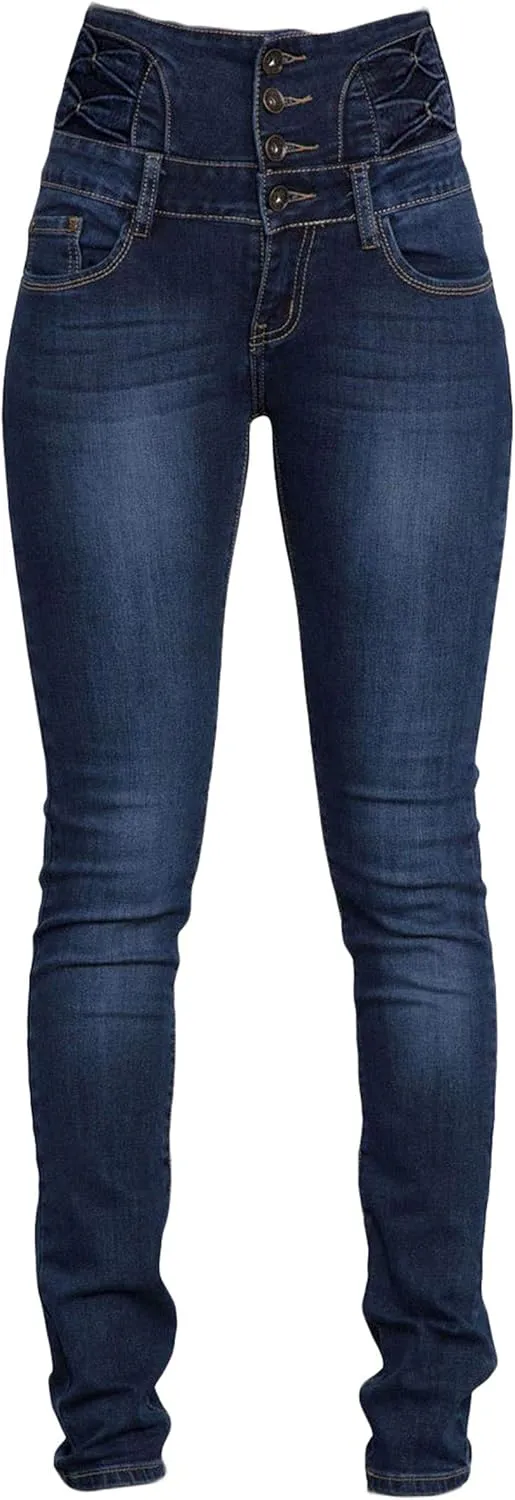 Andongnywell Women's Classic High Waist Denim Skinny Jeans Pull-On Stretch Jeans Slim Fit Pencil Pants