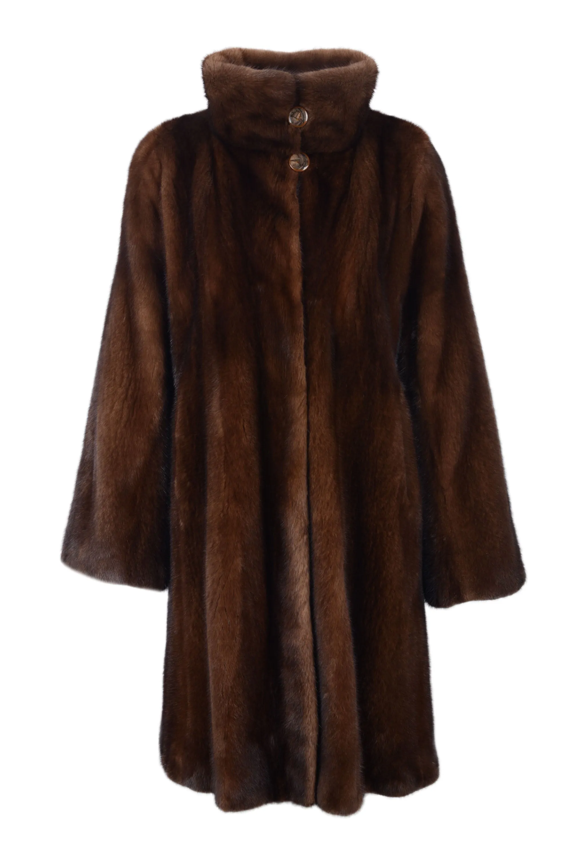 Chic mink coat with stand up collar