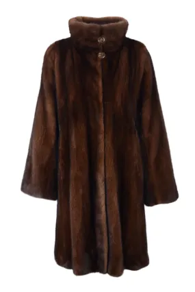 Chic mink coat with stand up collar