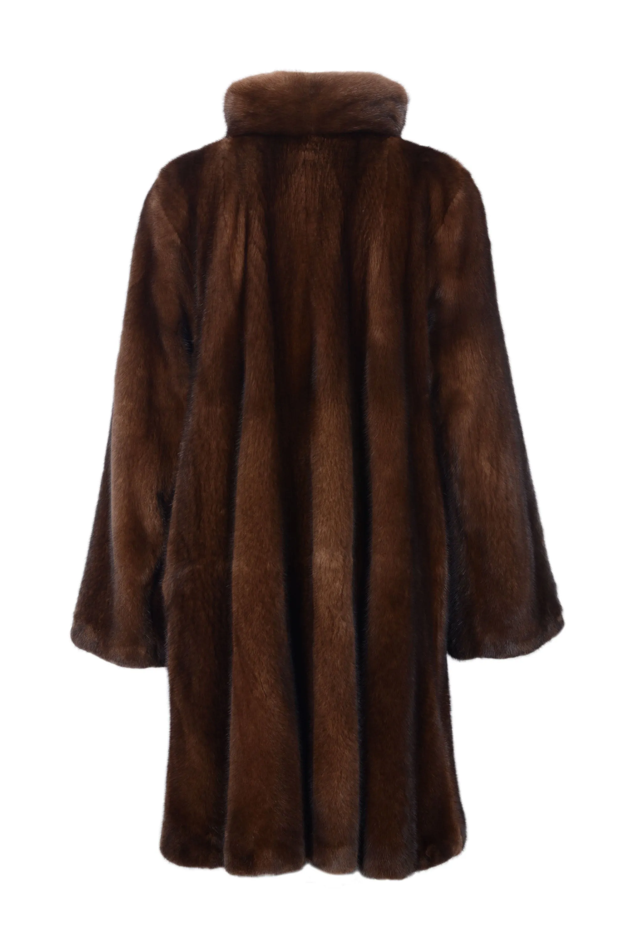 Chic mink coat with stand up collar