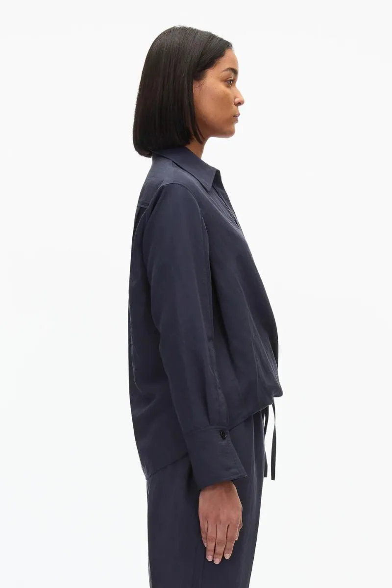 Draped Crossover Shirt