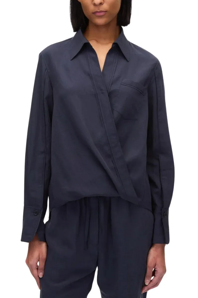 Draped Crossover Shirt