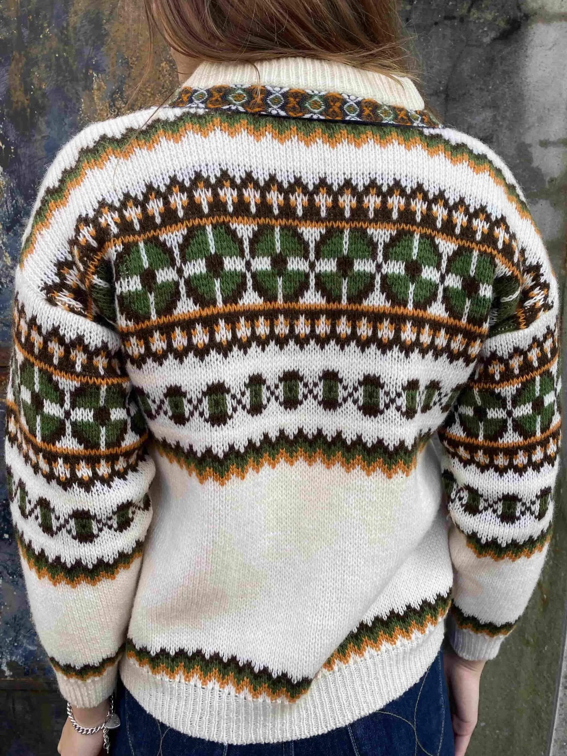 Elegant 1970s Cream Norwegian Cardigan