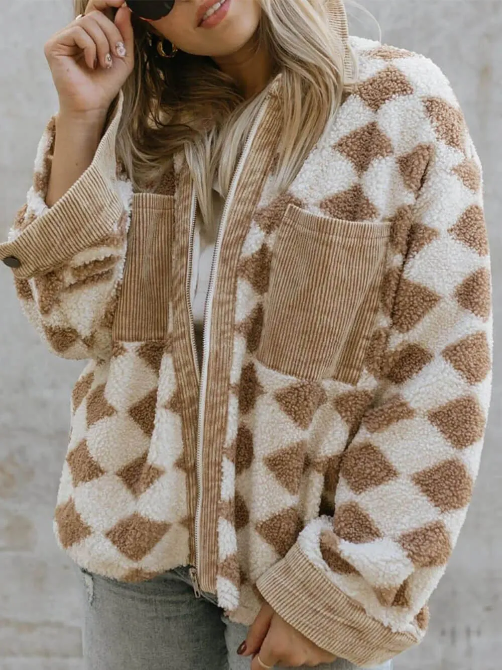 Fashion Plush Zipper Jacket