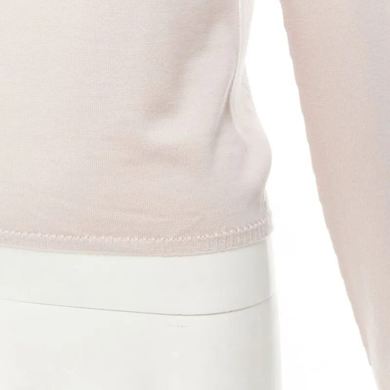 GIANNI VERSACE Vintage 100% wool pastel pink silver sequins sweater IT42 M