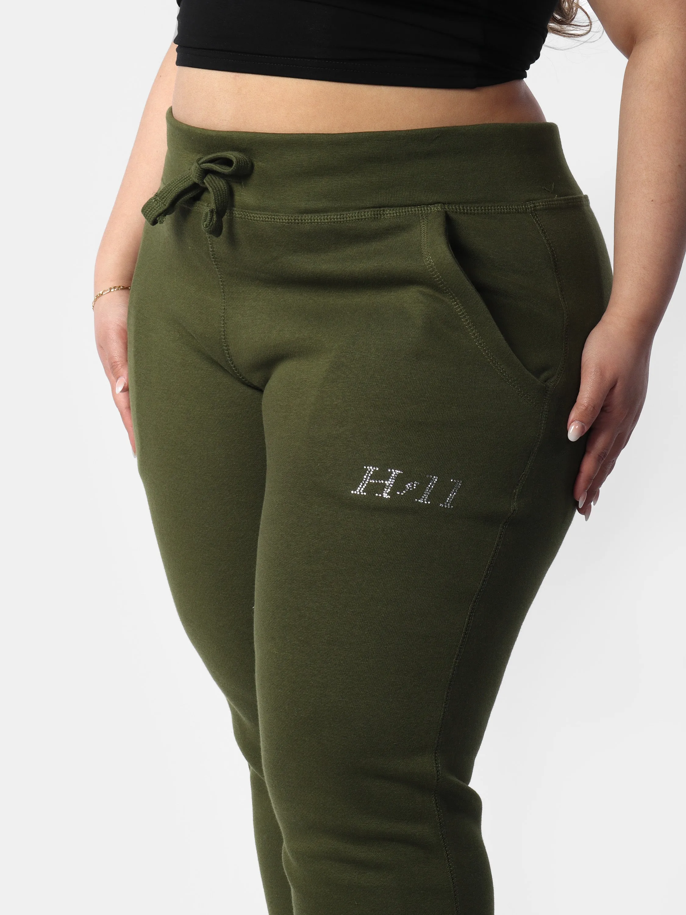 Green Mini HOF11 Bedazzled Joggers