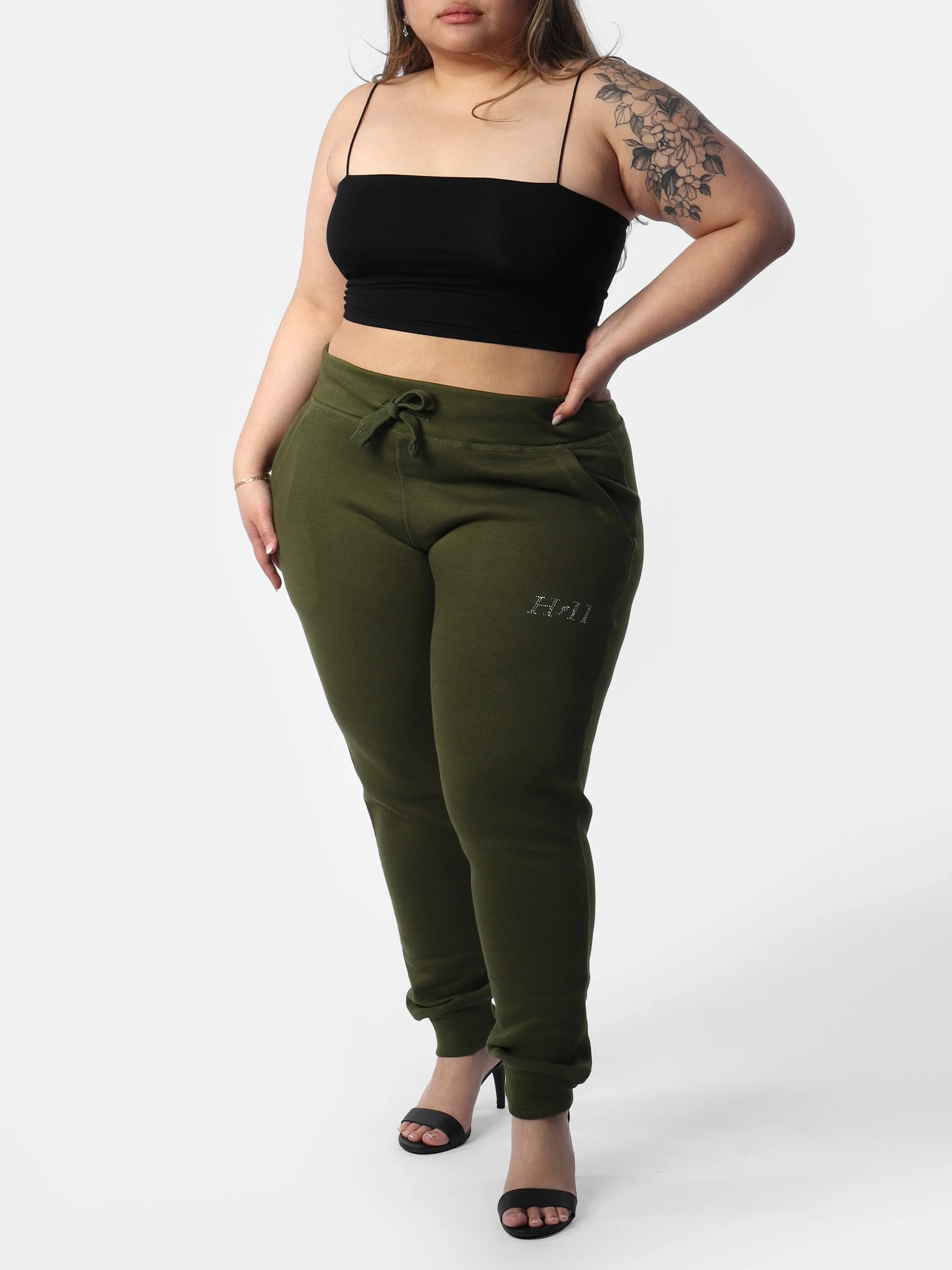 Green Mini HOF11 Bedazzled Joggers
