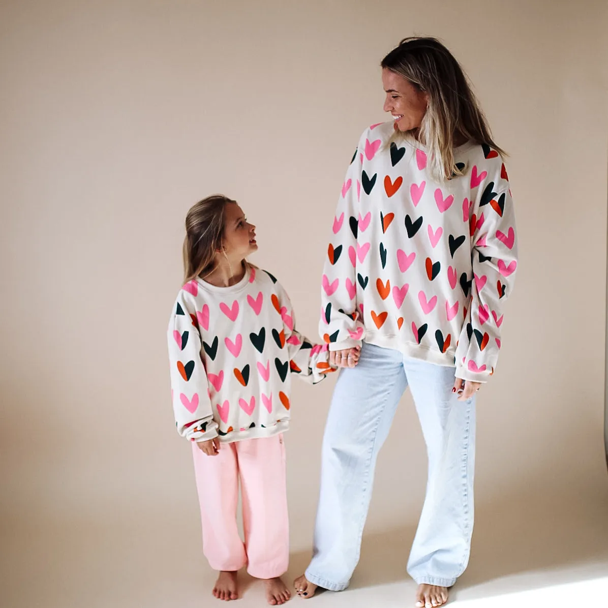 HEARTS ALL OVER | Drop Shoulder Oversized Pullover | ADULT