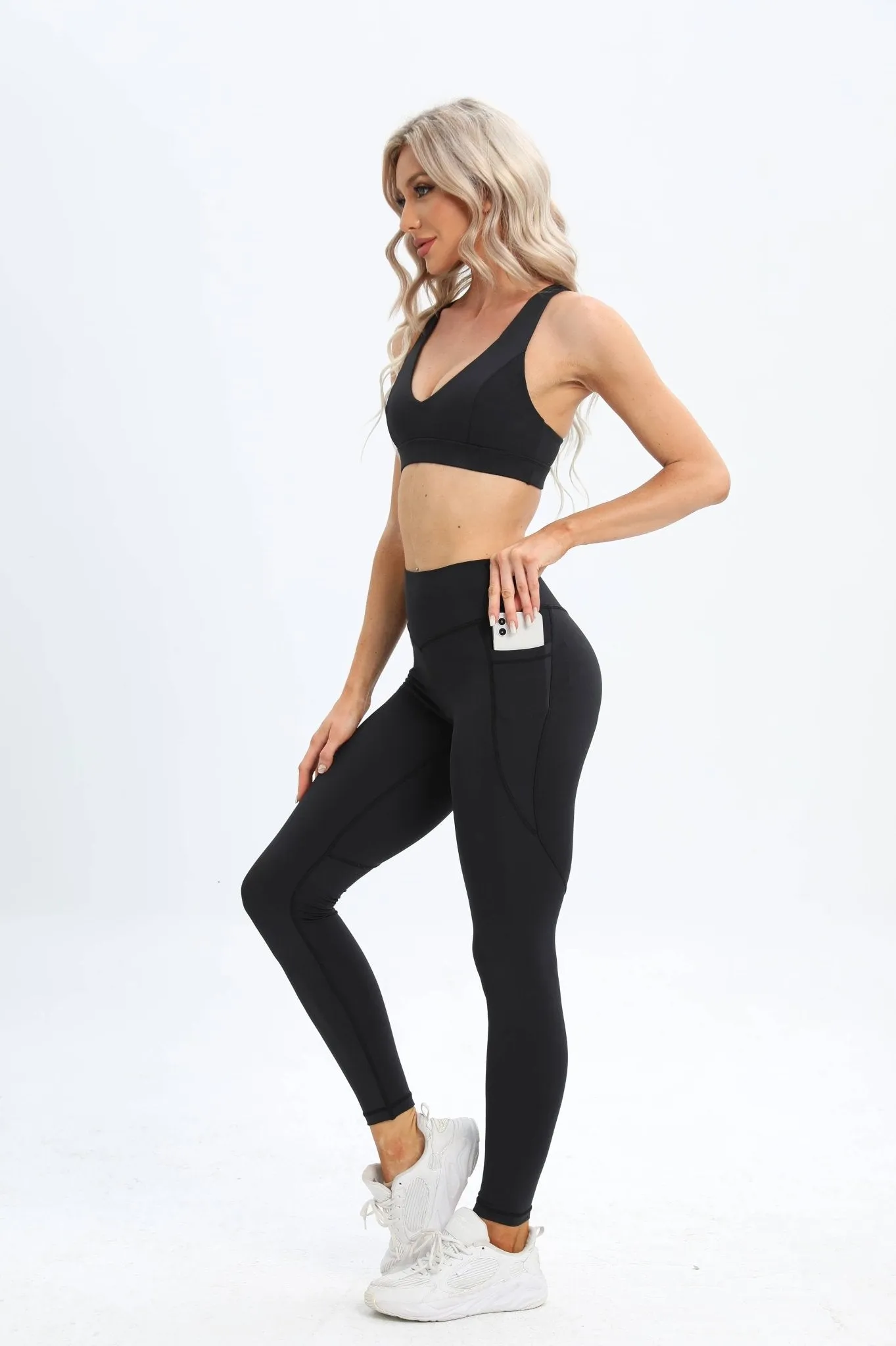 HeyCloud High-waisted Leggings with Pockets - Classic Black