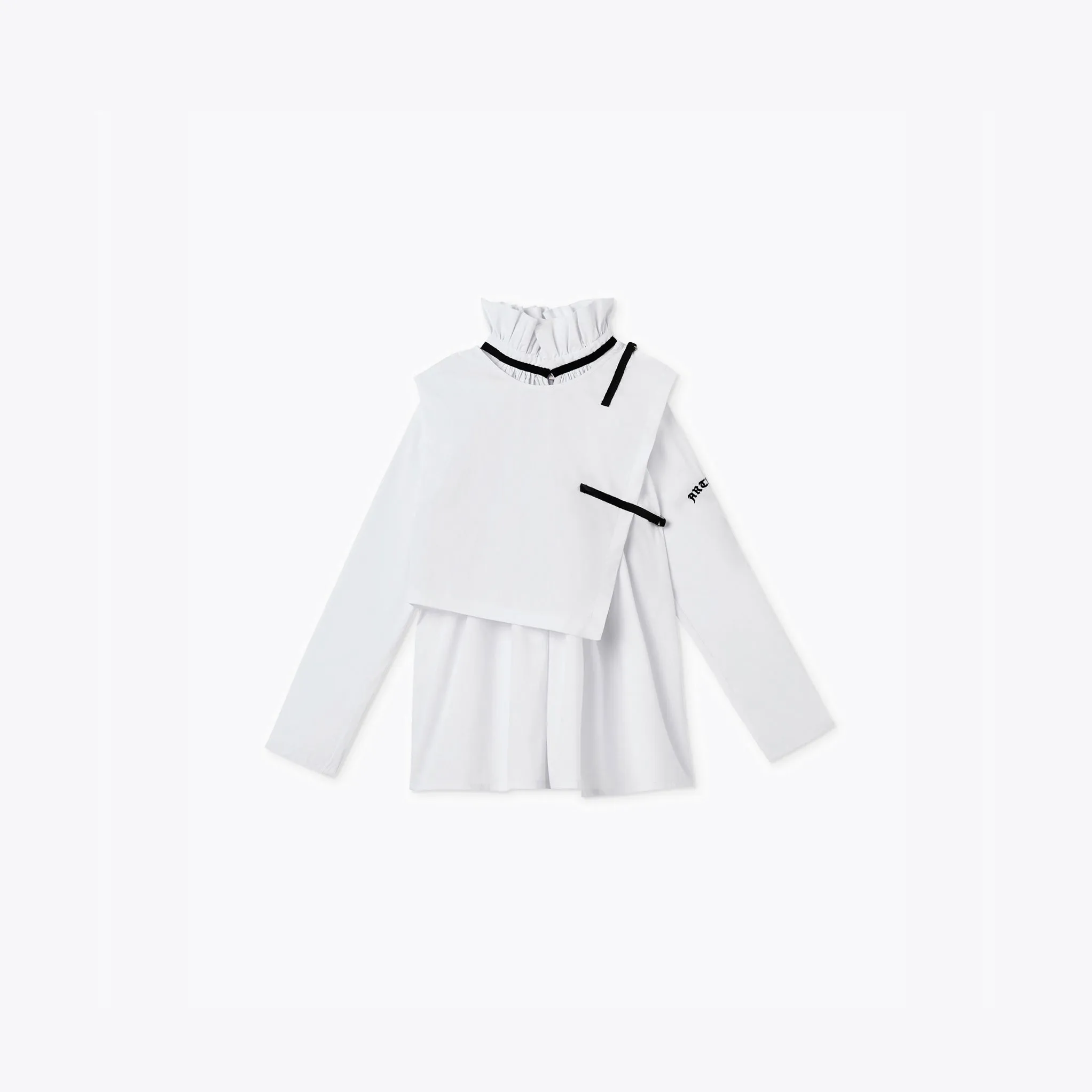HIGH COLLAR COTTON BLOUSE