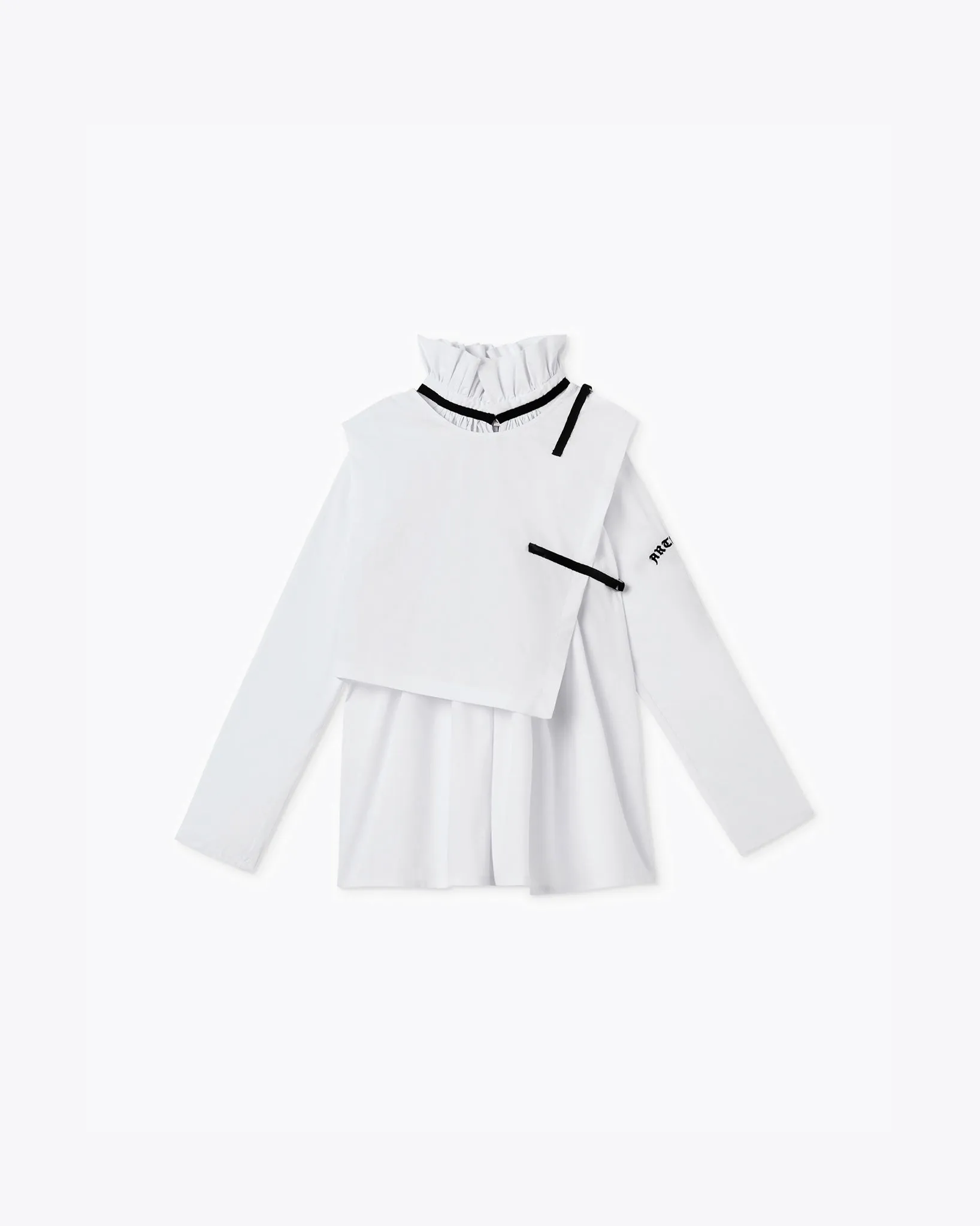 HIGH COLLAR COTTON BLOUSE