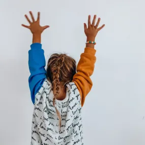 I LOVE YOU - Yellow & Blue | Oversized Kids Drop Shoulder  Pullover