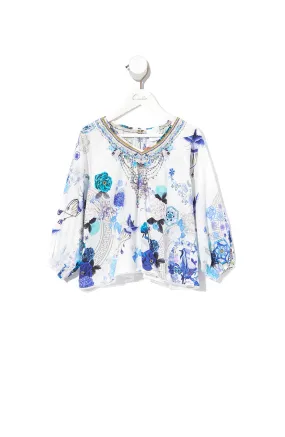 KIDS RELAXED FIT BLOUSE WHITE SIDE OF THE MOON