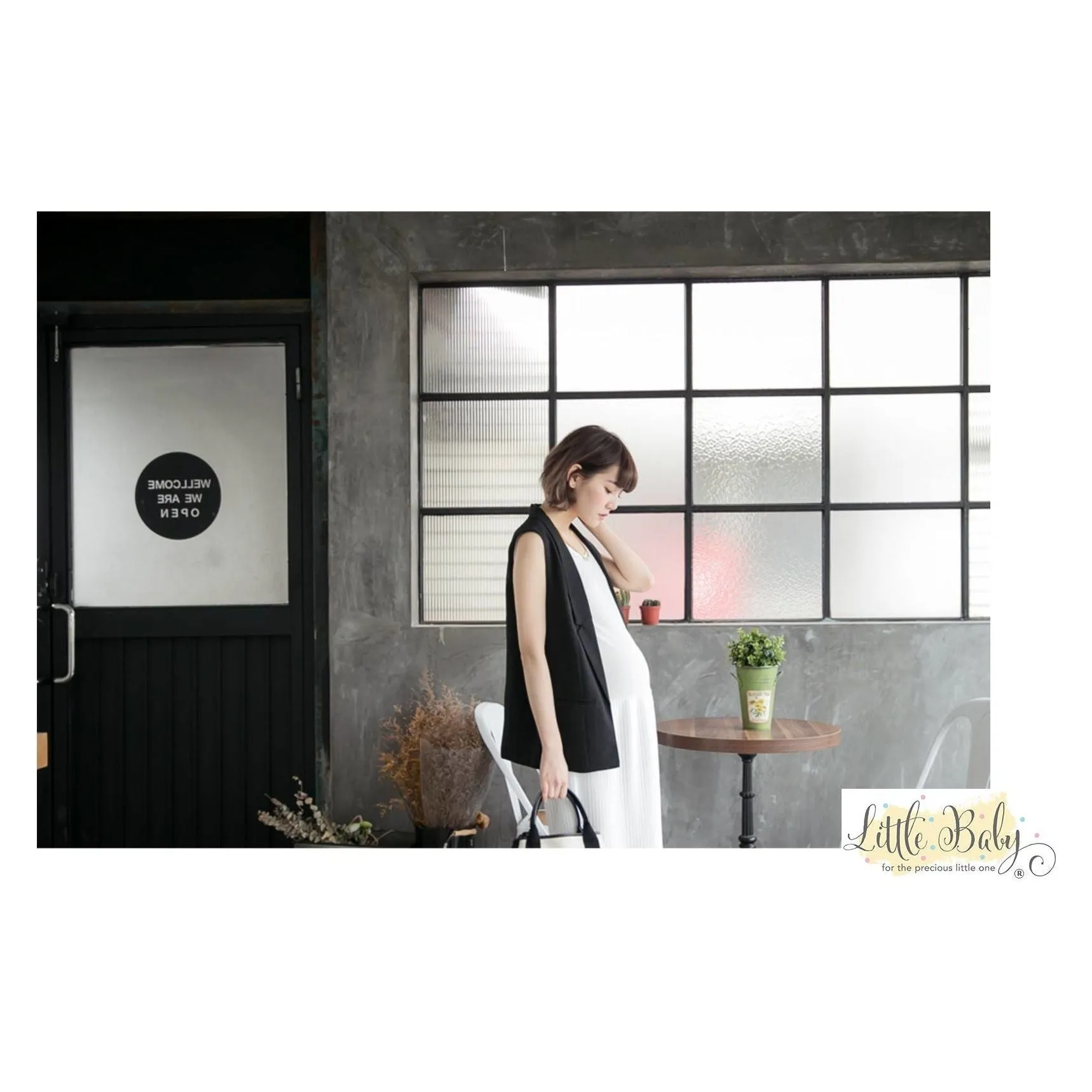 L1662353 Korea Versatile Pleated White Dress