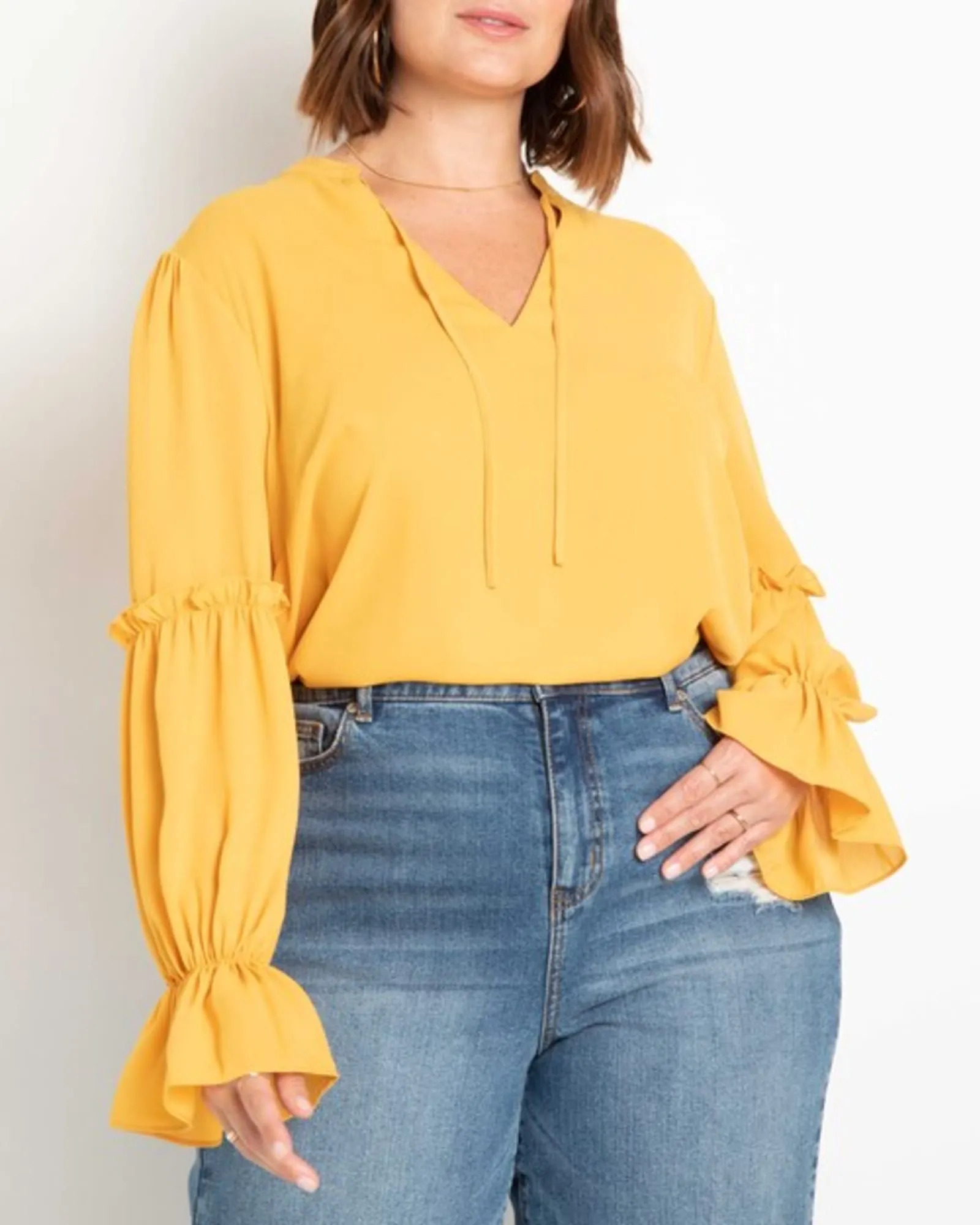Lane Ruffle Detail Blouse | Symphonic Sunset