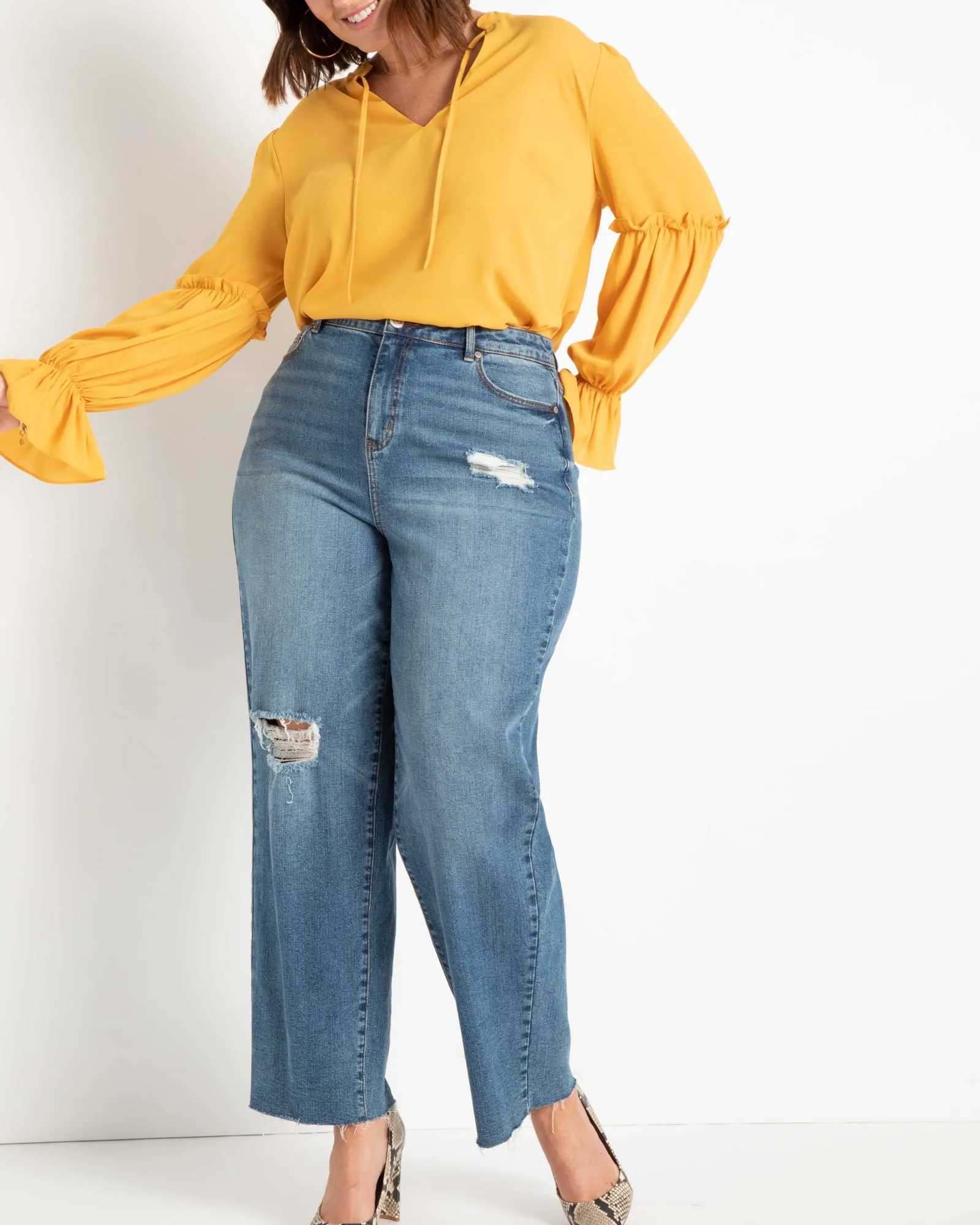 Lane Ruffle Detail Blouse | Symphonic Sunset