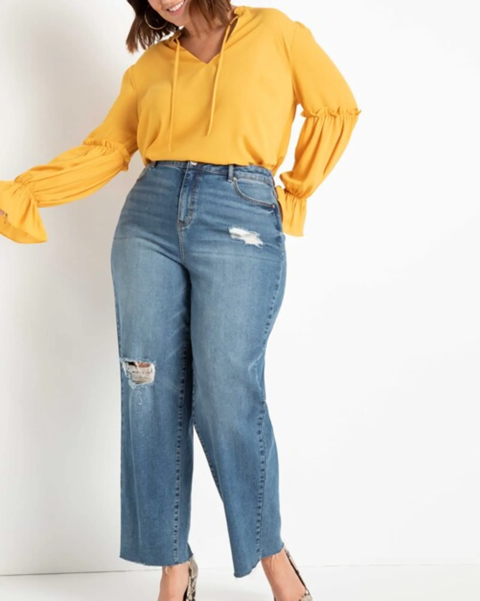 Lane Ruffle Detail Blouse | Symphonic Sunset