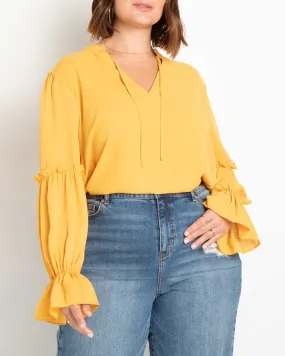 Lane Ruffle Detail Blouse | Symphonic Sunset