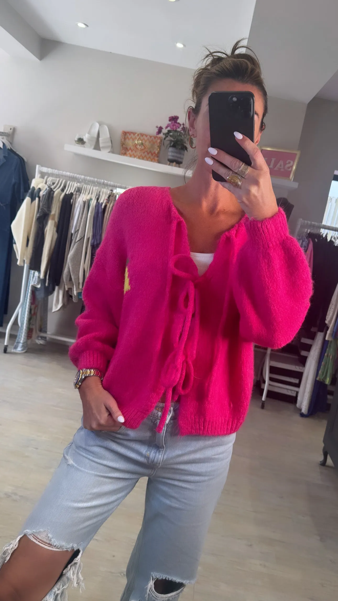Lemon cello cardigan