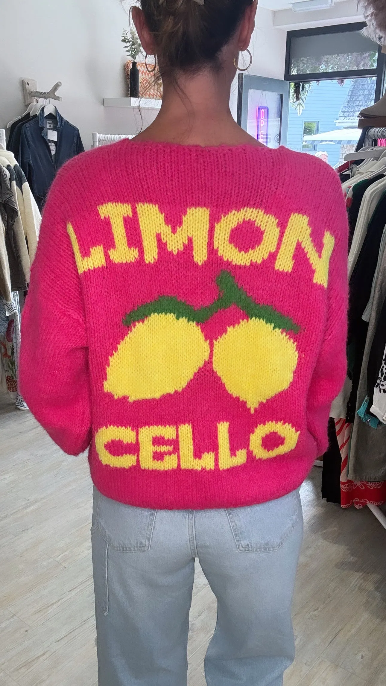 Lemon cello cardigan