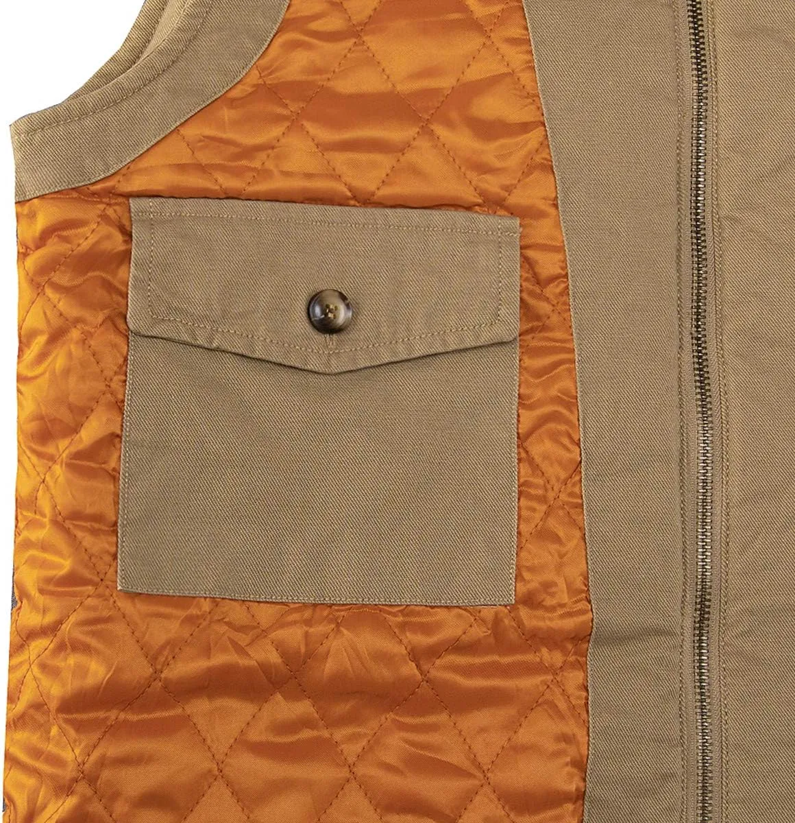 Lisskolo Men's Quilted Lined Vest Washed Canvas Winter Warm Outdoor Hunting Work Utility Travel Vest Jacket