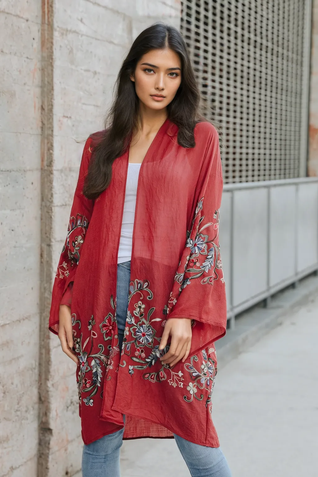 Long Floral Kimono Cardigan – Elegant and Versatile