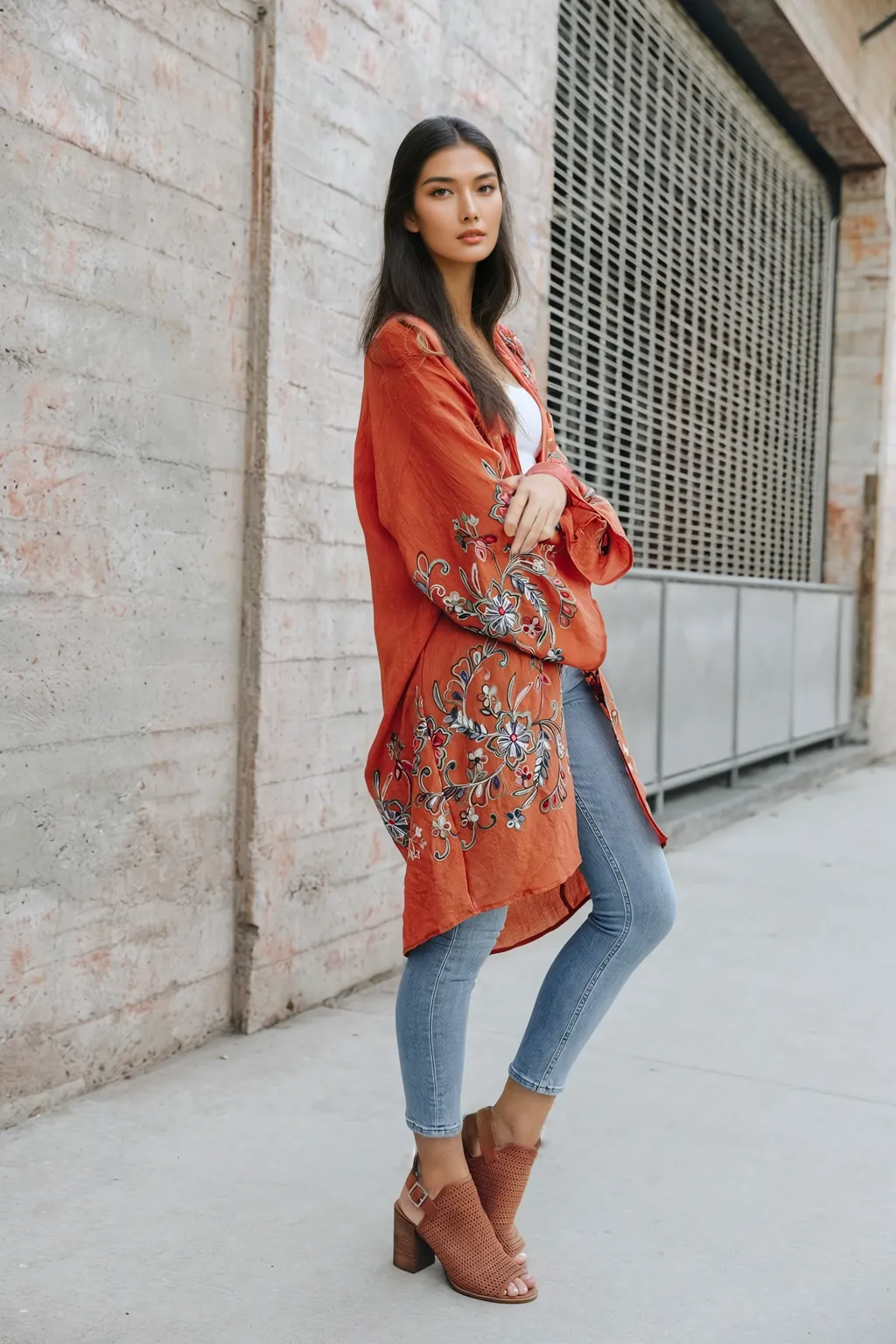 Long Floral Kimono Cardigan – Elegant and Versatile