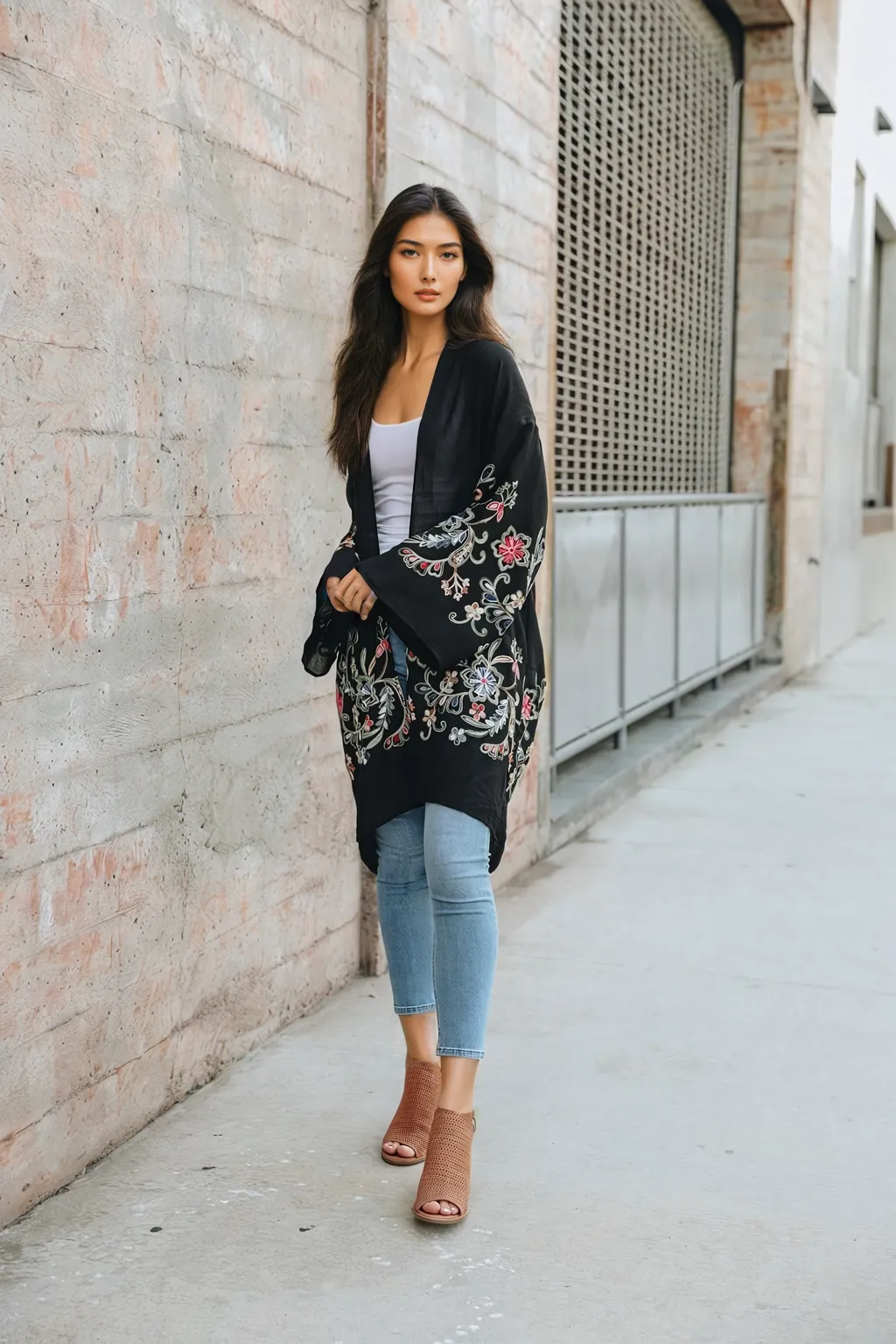 Long Floral Kimono Cardigan – Elegant and Versatile
