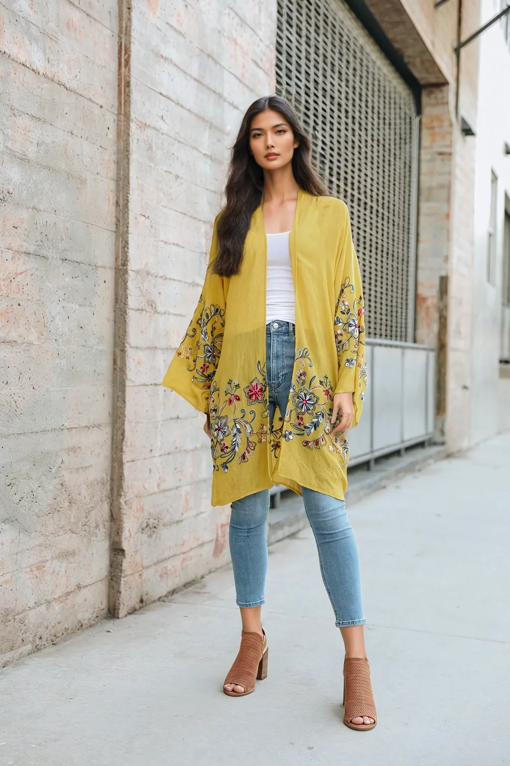 Long Floral Kimono Cardigan – Elegant and Versatile
