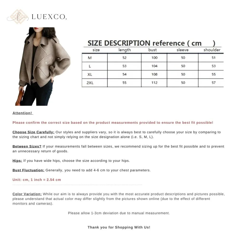 Luexco Women's Tan Woolen Short Coat