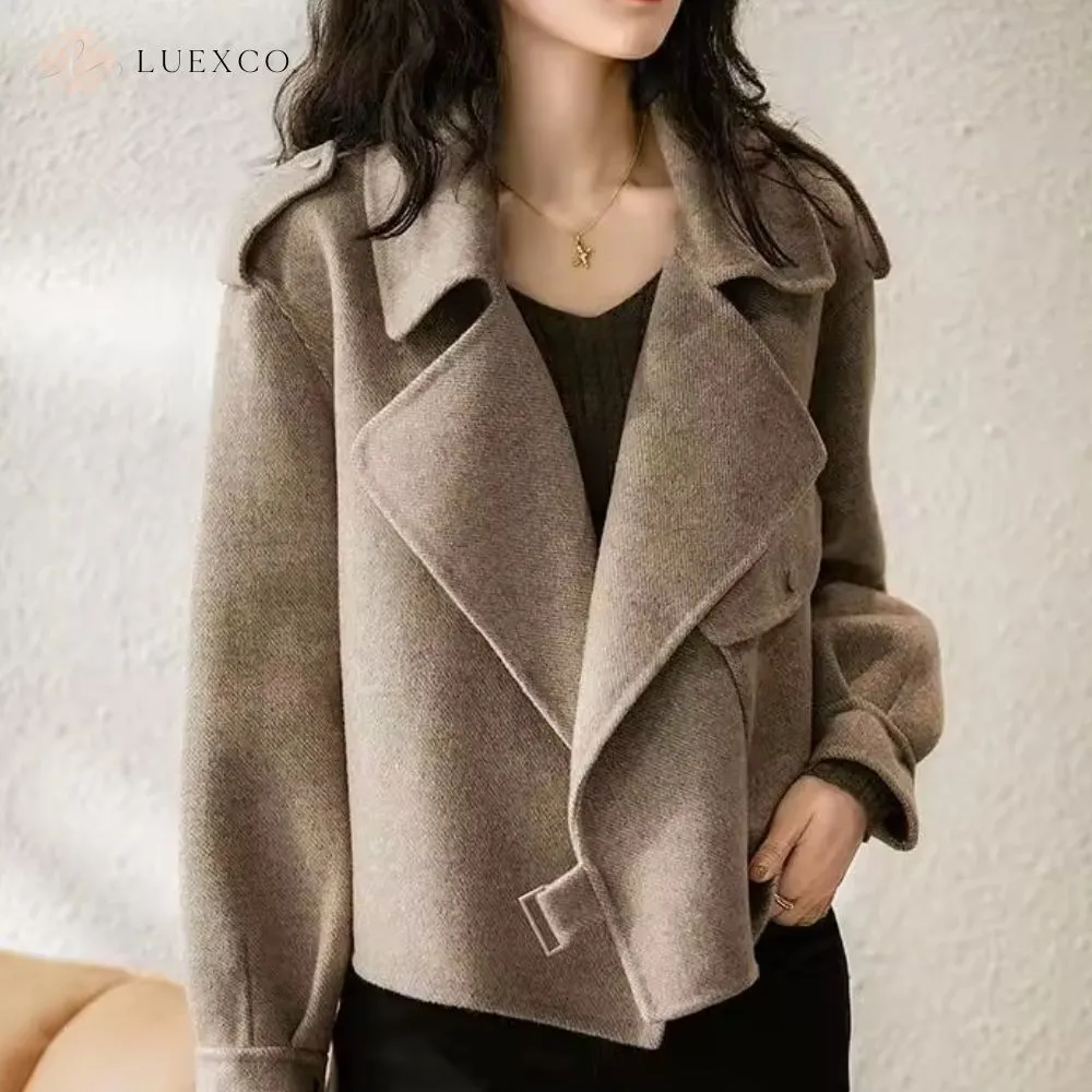 Luexco Women's Tan Woolen Short Coat