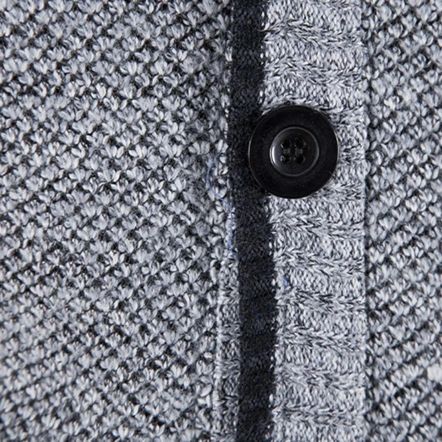 Lu's Chic Men's Long Sleeve Sweater Knit V Neck Button Down Slim Fit Winter Top Soft Casual Cozy Fleece Lined Cardigan