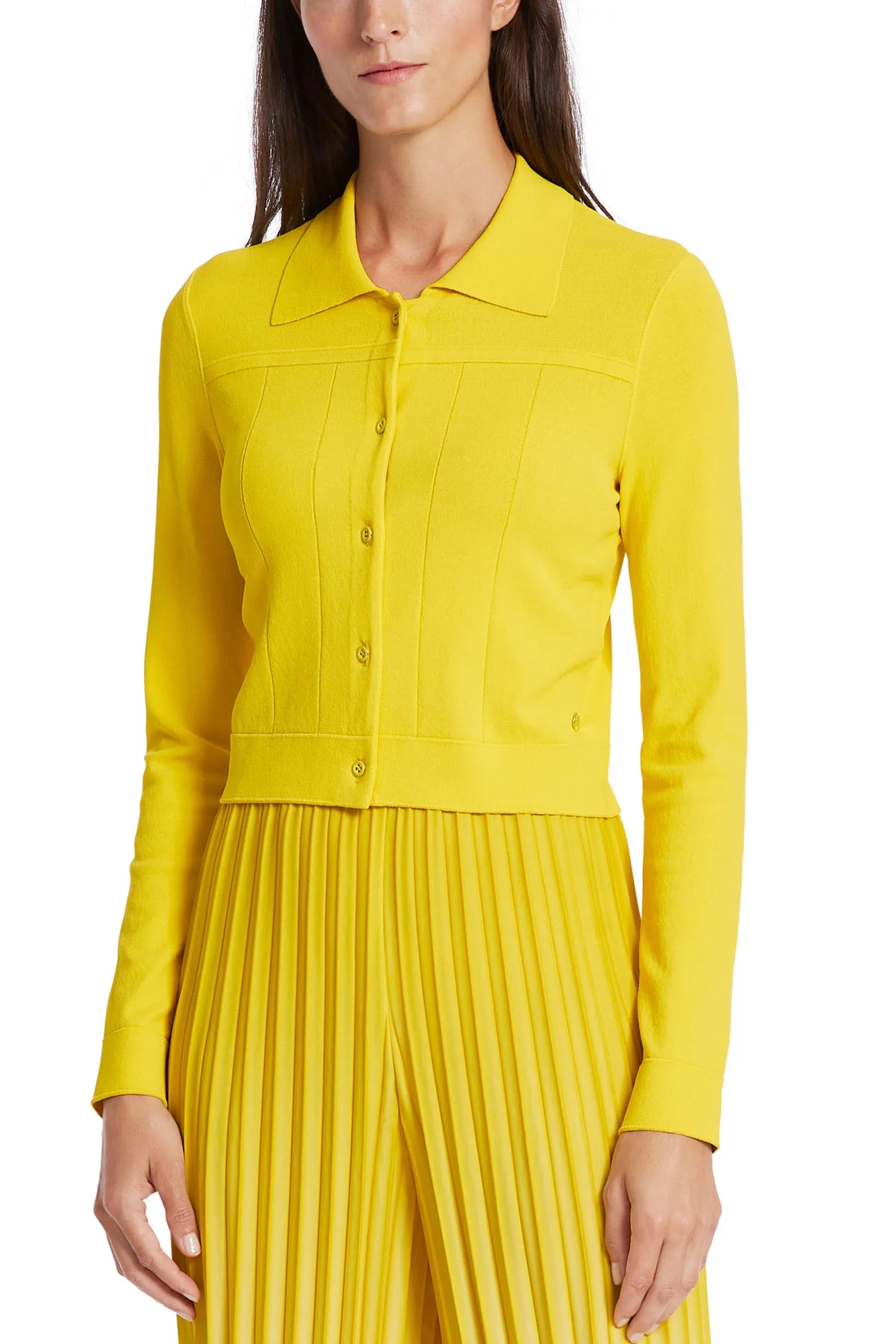Marc Cain WC 39.20 M12 431 Bright Sulphur Yellow Cardigan