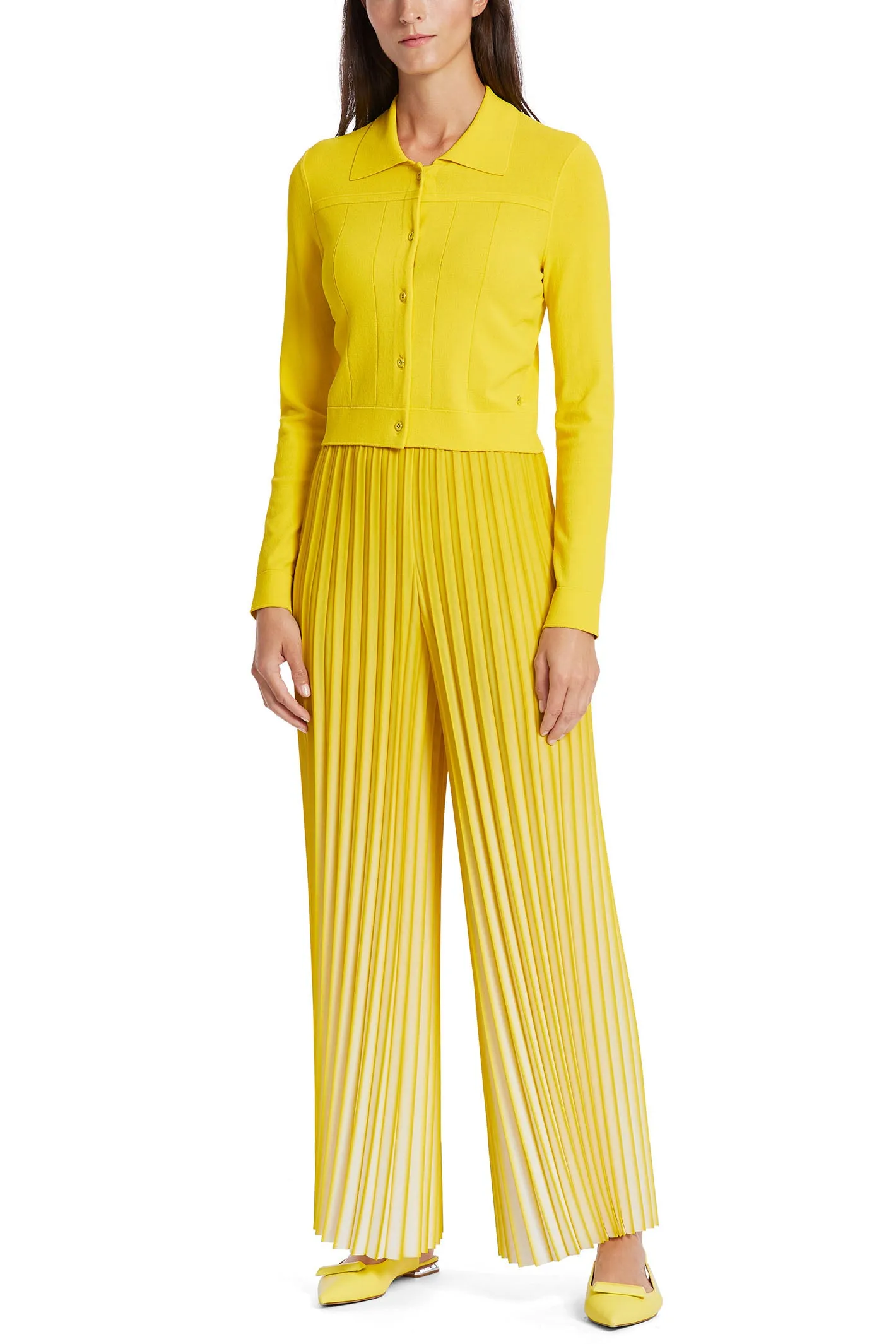 Marc Cain WC 39.20 M12 431 Bright Sulphur Yellow Cardigan