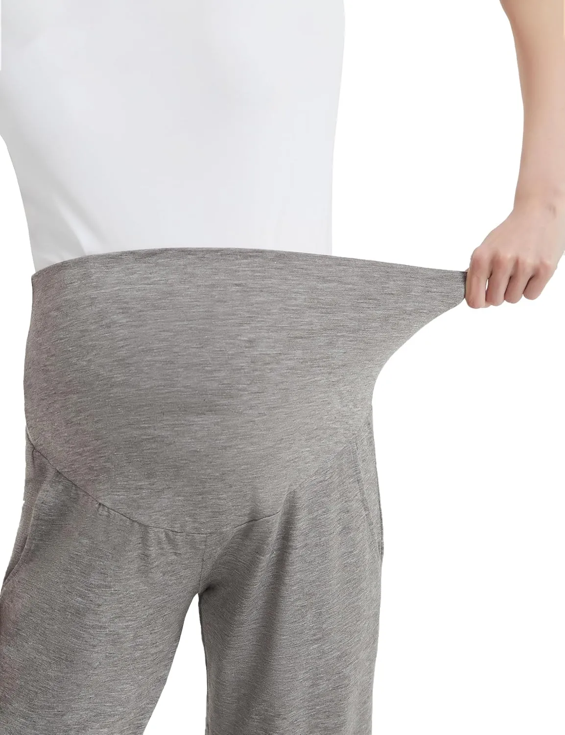 Maternity Shorts High Waisted Women Capri Pregnancy Soft Yoga Joggers Lounge Pants