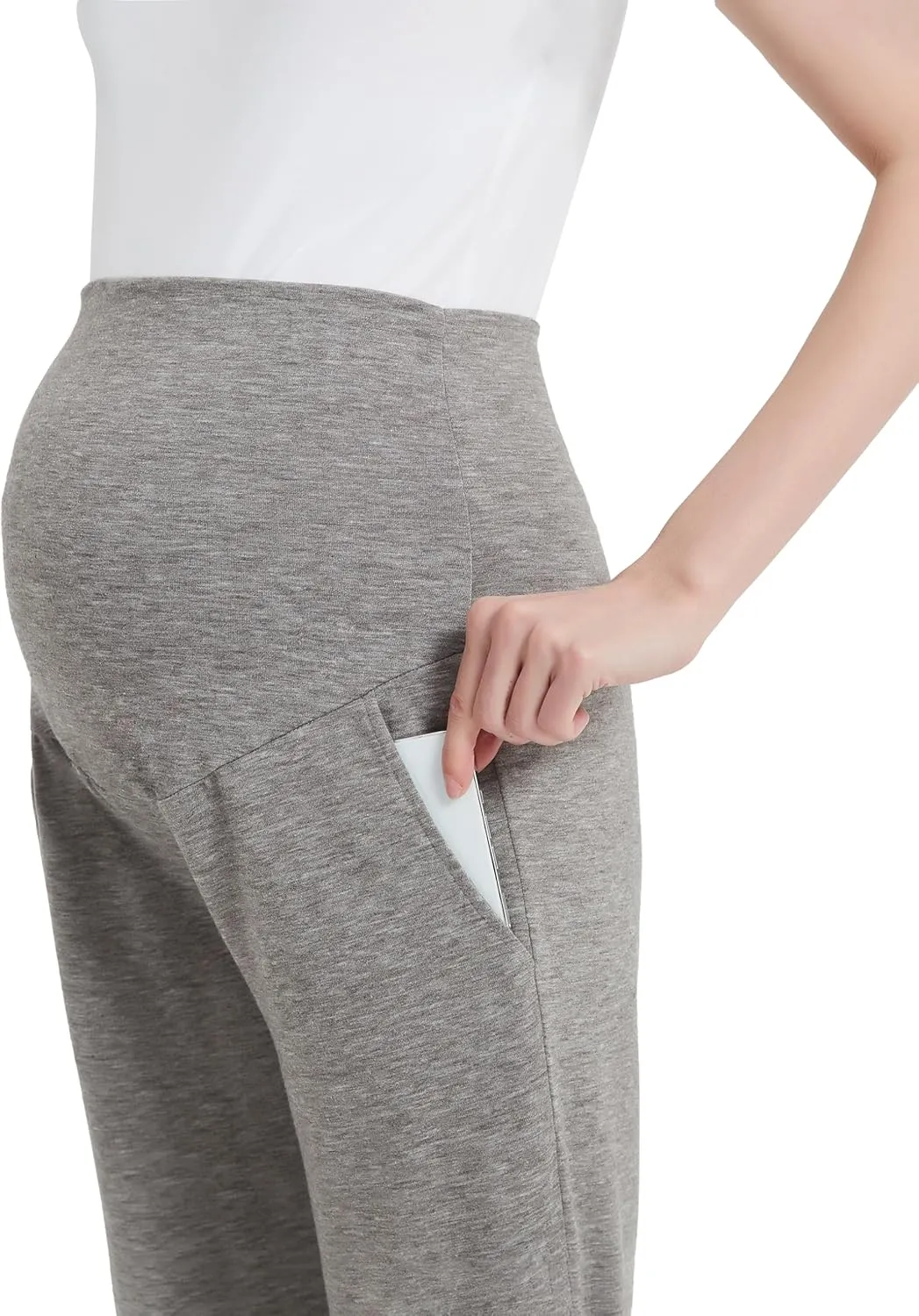 Maternity Shorts High Waisted Women Capri Pregnancy Soft Yoga Joggers Lounge Pants
