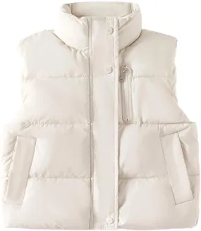 Meufam Toddler Kid Winter Solid Color Snow Puffer Down Vest Softshell Quilted Padded Sleeveless Jacket Ultra Light Waistcoat