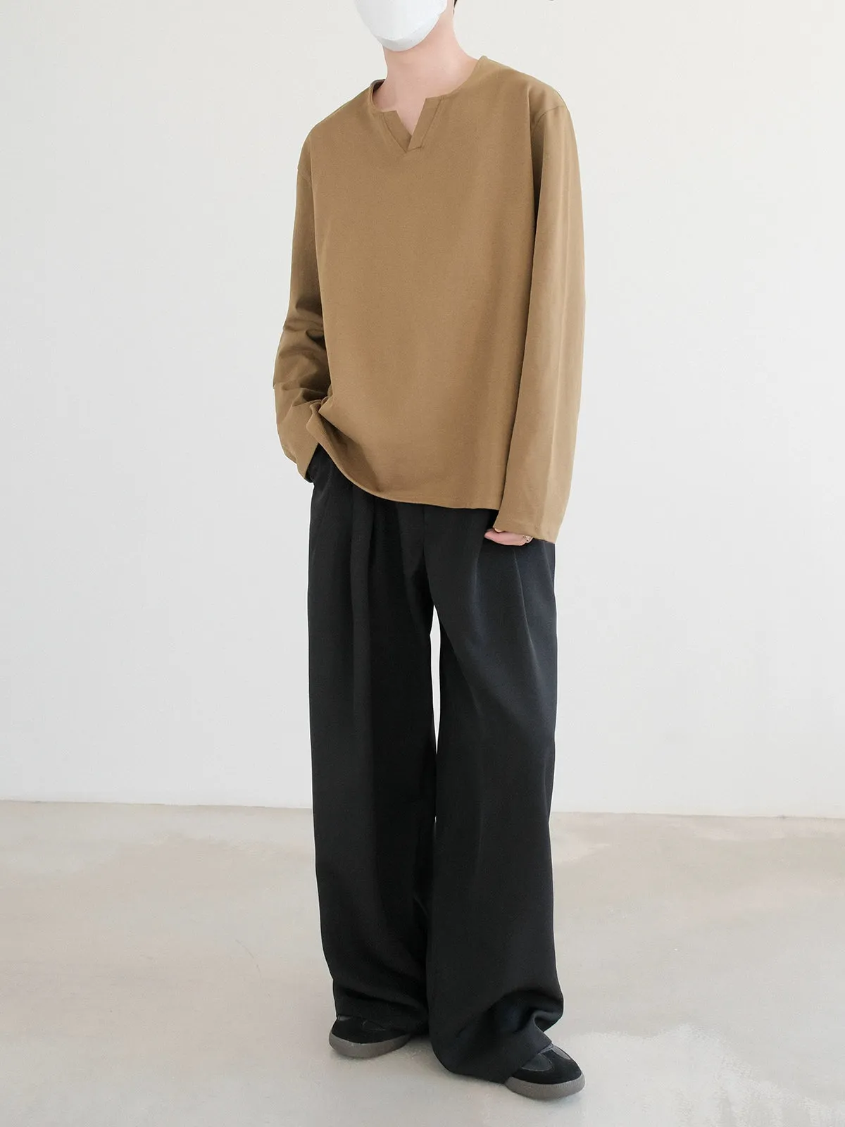 Minimalist Notch Neck Pullover