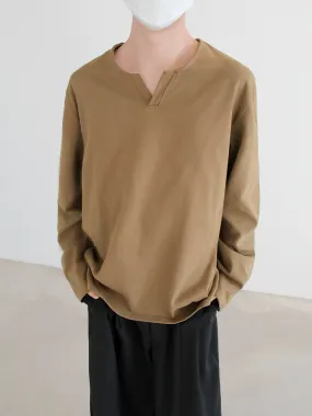 Minimalist Notch Neck Pullover