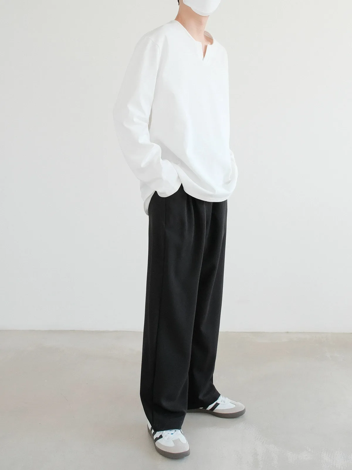Minimalist Notch Neck Pullover